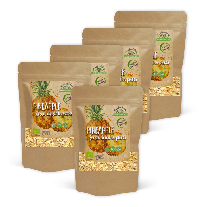 Ananas i Stykker Frysetørret ØKO 50g x 5 pakker i gruppen Råvarer & Drikke / Frugt & Frugtpulver / Ananas hos Rawfoodshop Scandinavia AB (4015150-SET5)