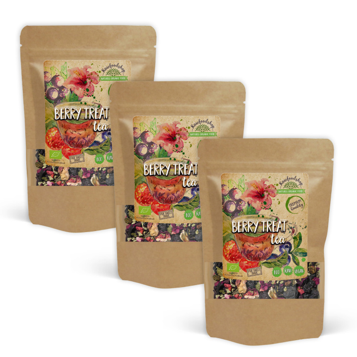 Berry Treat Te ØKO 100g x 3 pakker i gruppen Råvarer & Drikke / Drikkevarer / Te hos Rawfoodshop Scandinavia AB (40231-SET3)