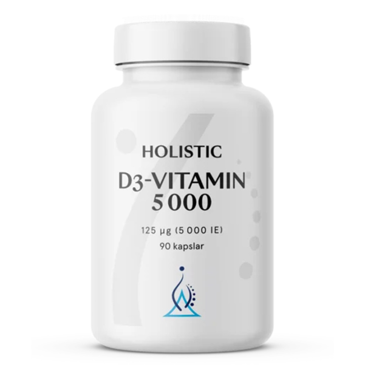 Holistic D3-Vitamin 5000 90kaps i gruppen Kosttilskud / Vitaminer / Enkelte vitaminer hos Rawfoodshop Scandinavia AB (4142)