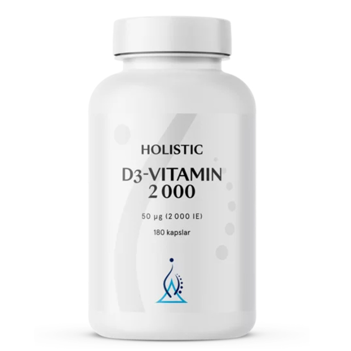 Holistic D3-Vitamin 2000 180kaps i gruppen Kosttilskud / Vitaminer / Enkelte vitaminer hos Rawfoodshop Scandinavia AB (4143)