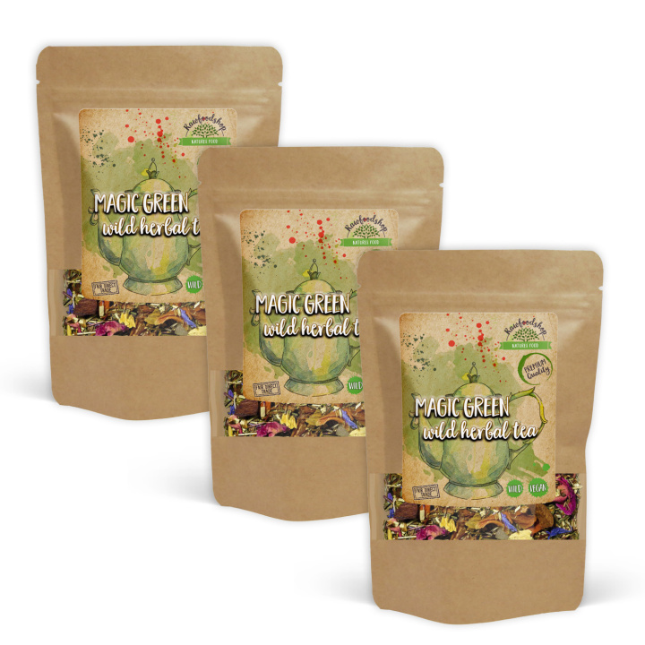 Magic Green Vild Urtete 100g x 3 pakker i gruppen Råvarer & Drikke / Drikkevarer / Te hos Rawfoodshop Scandinavia AB (43329-SET3)