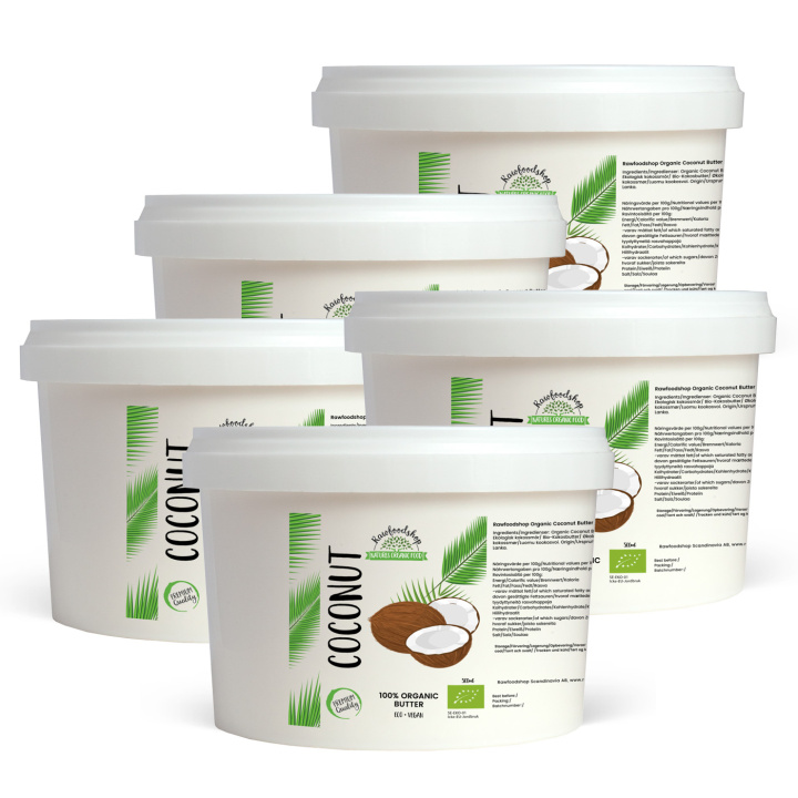 Kokosnøddesmør ØKO 500ml x 5 dåser i gruppen Råvarer & Drikke / Nødder / Nøddesmør hos Rawfoodshop Scandinavia AB (46013FT-SET5)