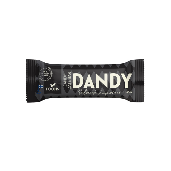Dandy Dadelbar Salmiaklakrids 35g i gruppen Råvarer & Drikke / Slik & Chokolade / Chokolade og Bars hos Rawfoodshop Scandinavia AB (6430048239829)
