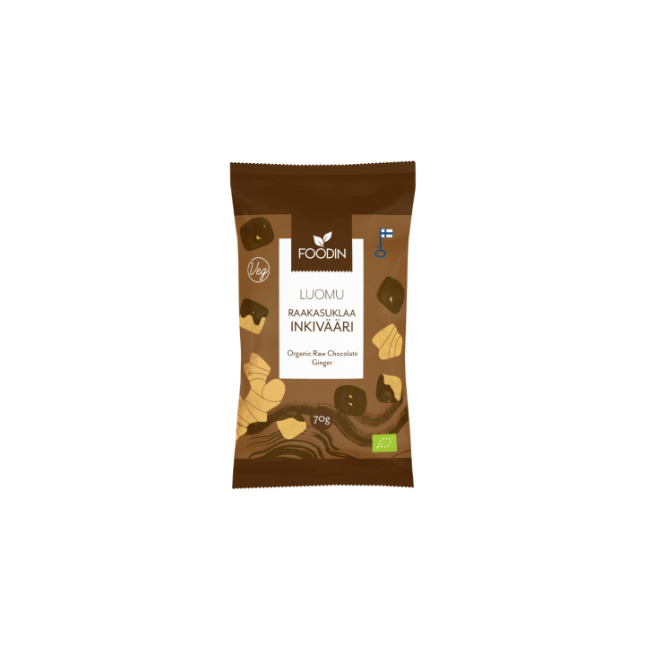 Ingefær i Råchokolade ØKO 70g i gruppen Råvarer & Drikke / Slik & Chokolade / Snacks hos Rawfoodshop Scandinavia AB (6430055215335)