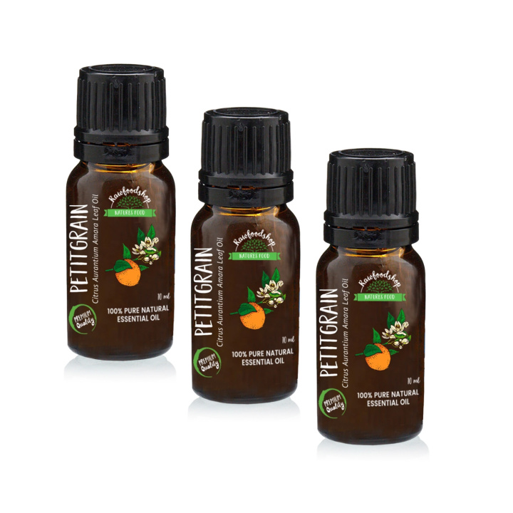 Petitgrain Pomerans Æterisk Olie 10ml x 3 flasker i gruppen Hud & Krop / Naturlig DIY / Æteriske olier hos Rawfoodshop Scandinavia AB (6589-SET3)