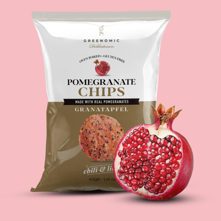 Granatæble Chips – Chili & Lime 40g i gruppen Råvarer & Drikke / Slik & Chokolade / Snacks hos Rawfoodshop Scandinavia AB (70020)
