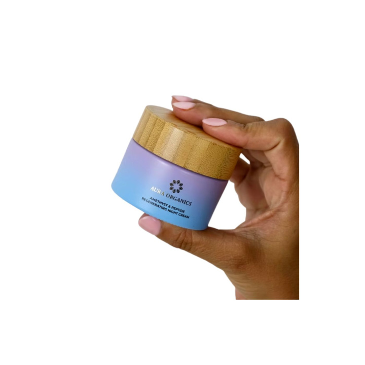 Natcreme Peptider & Ametyst ØKO 50ml i gruppen Hud & Krop / Ansigt / Ansigtscreme hos Rawfoodshop Scandinavia AB (764378989)