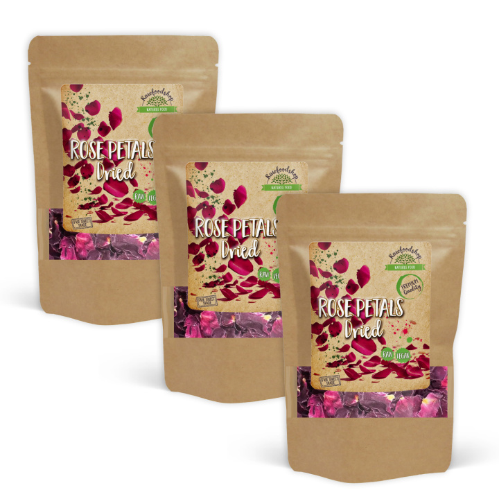Rosenblade Tørrede 125g x 3 pakker i gruppen Råvarer & Drikke / Bagning / Spiselige blomster hos Rawfoodshop Scandinavia AB (82431125-SET3)