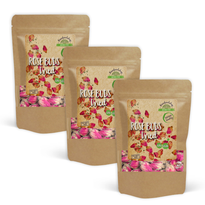 Rosenknopper Tørrede 125g x 3 pakker i gruppen Råvarer & Drikke / Bagning / Spiselige blomster hos Rawfoodshop Scandinavia AB (82432125-SET3)