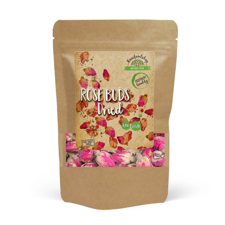Rosenknopper Tørrede 125g i gruppen Råvarer & Drikke / Bagning / Spiselige blomster hos Rawfoodshop Scandinavia AB (82432125)