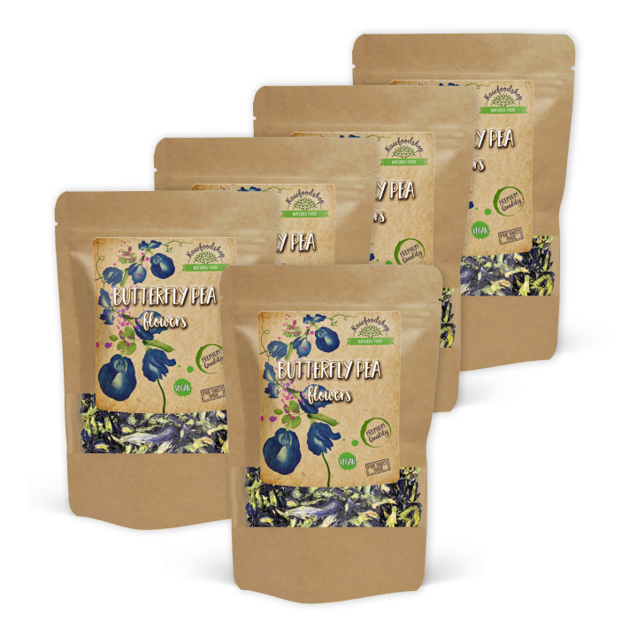 Butterfly Pea Flowers 125g x 5 pakker i gruppen Råvarer & Drikke / Bagning / Spiselige blomster hos Rawfoodshop Scandinavia AB (82434125-SET5)