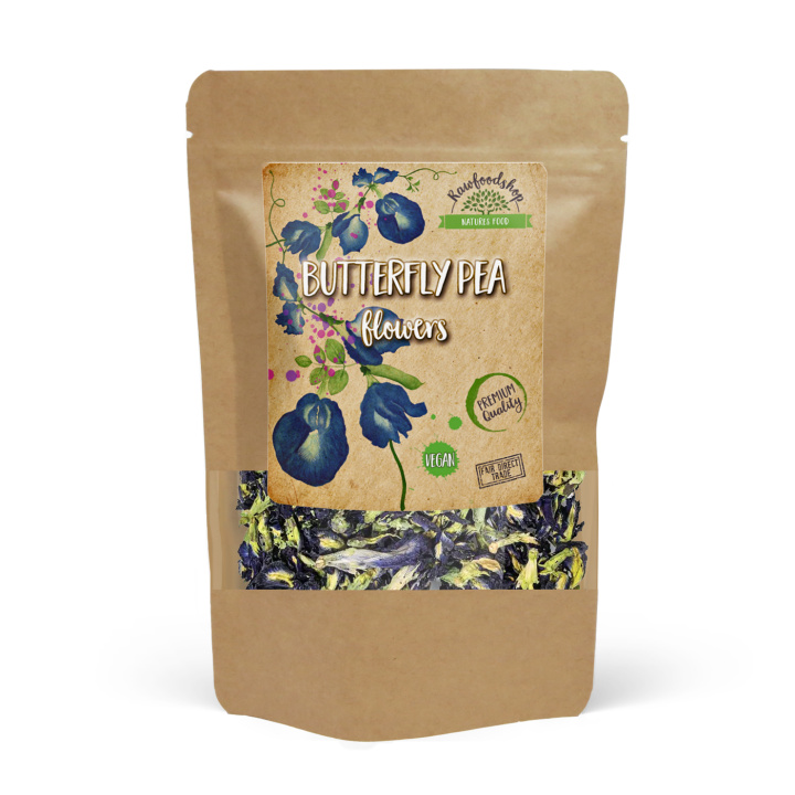 Butterfly Pea Flowers 125g i gruppen Råvarer & Drikke / Bagning / Spiselige blomster hos Rawfoodshop Scandinavia AB (82434125)