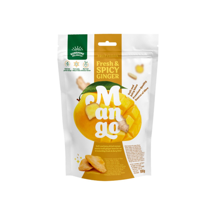 Mango med Ingefær 100 g i gruppen Råvarer & Drikke / Frugt & Frugtpulver / Mango hos Rawfoodshop Scandinavia AB (909)