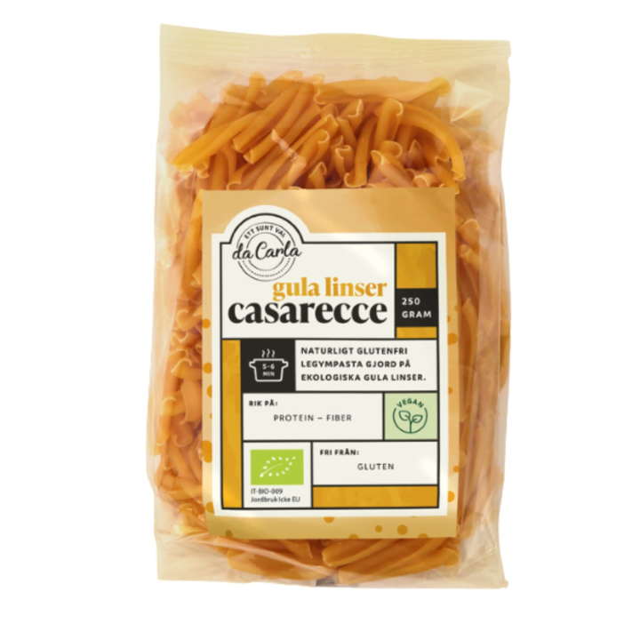 Pasta Casarecce Gule Linser ØKO 250g i gruppen Råvarer & Drikke / Spisekammer / Pasta & Nudler hos Rawfoodshop Scandinavia AB (9900)