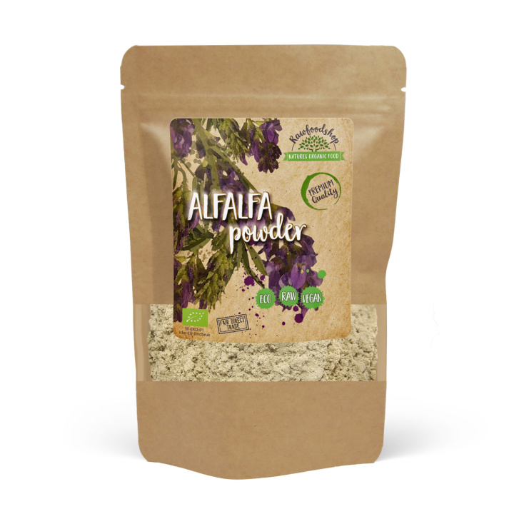 Alfalfa Pulver ØKO 125g i gruppen Råvarer & Drikke / Helsekost / Grønne Pulvere hos Rawfoodshop Scandinavia AB (A1010)
