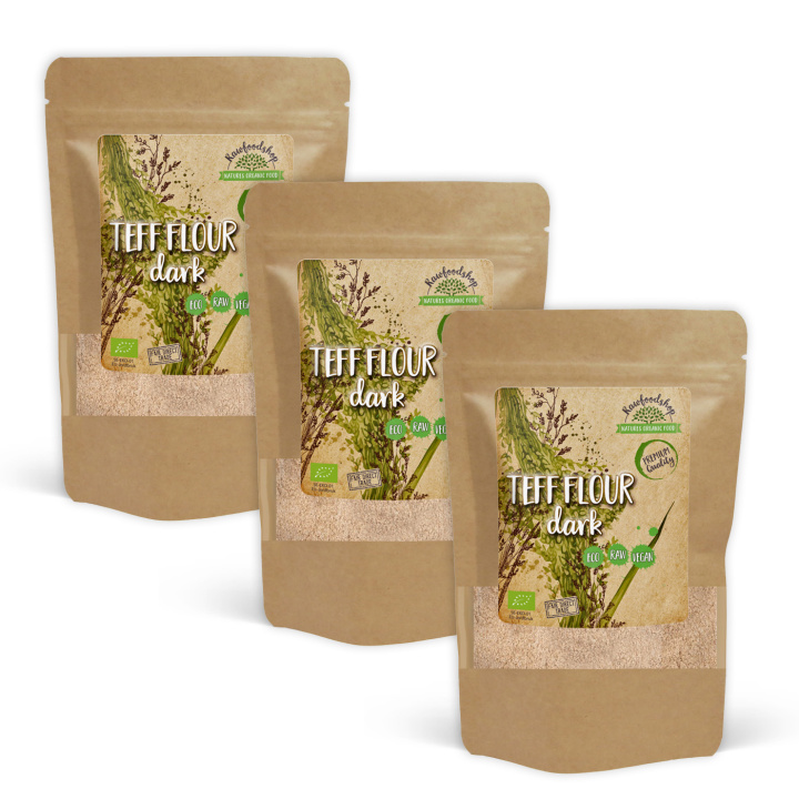 Teffmel Mørkt ØKO 500g x 3 pakker i gruppen Råvarer & Drikke / Bagning / Mel hos Rawfoodshop Scandinavia AB (AB021-SET3)