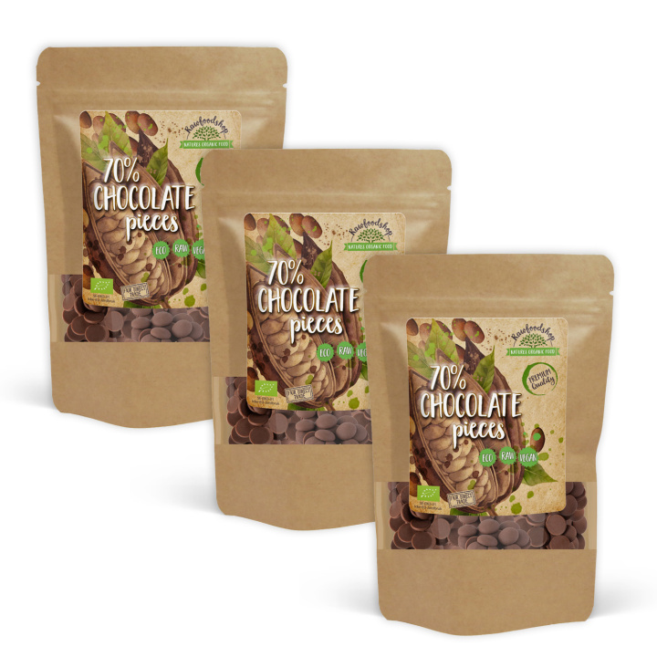 Chokoladeknapper fra Peru 70% ØKO 100g x 3 pakker i gruppen Råvarer & Drikke / Bagning / Kakaoprodukter hos Rawfoodshop Scandinavia AB (AB042-SET3)