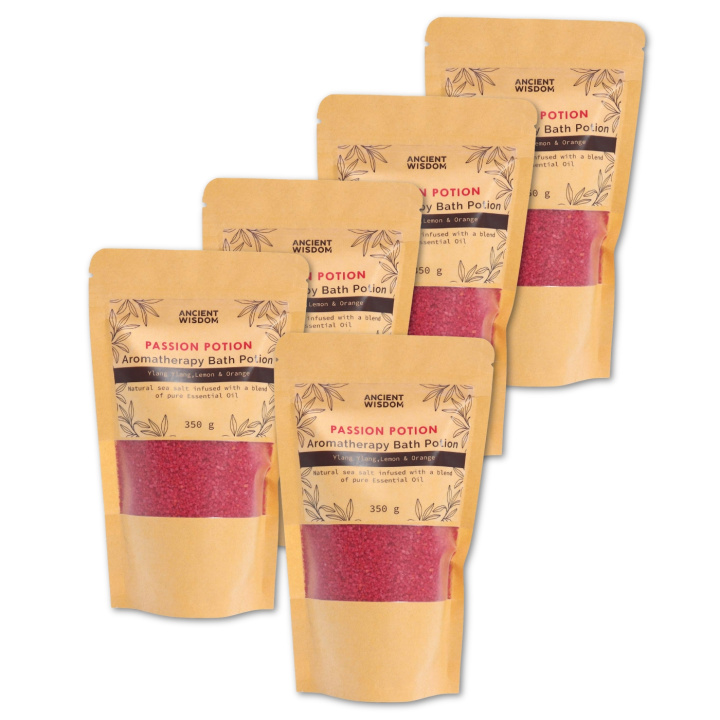 Badesalt Passion 350g x 5 pakker i gruppen Hud & Krop / Bad & Spa / Badesalt hos Rawfoodshop Scandinavia AB (ABPCUL04-SET5)