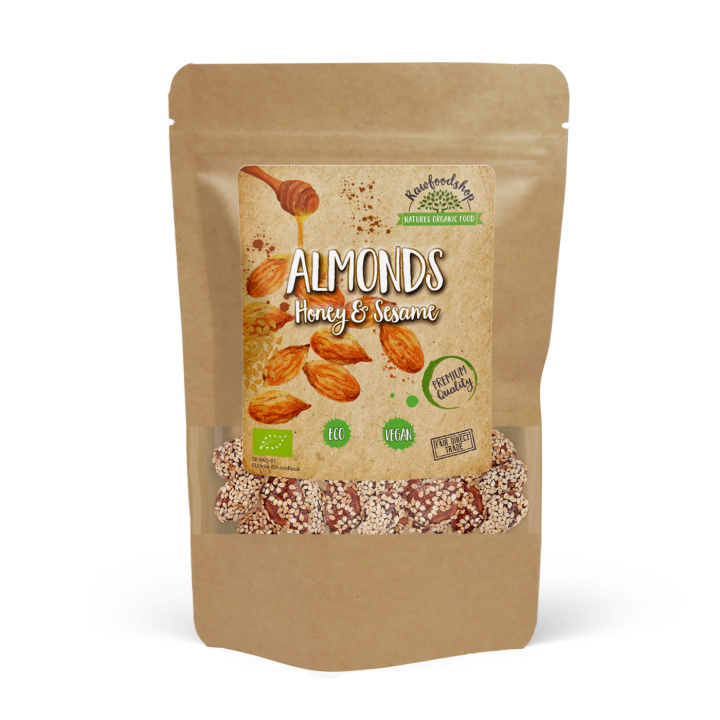 Mandel Honning & Sesam ØKO 200g i gruppen Råvarer & Drikke / Slik & Chokolade / Snacks hos Rawfoodshop Scandinavia AB (AMSE5-200)