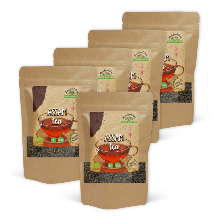 Assam Te ØKO 100g x 5 pakker i gruppen Råvarer & Drikke / Drikkevarer / Te hos Rawfoodshop Scandinavia AB (AST10-SET5)