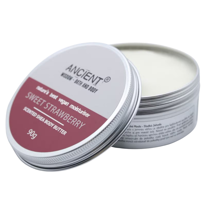 Body Butter Sweet Strawberry 90g i gruppen Hud & Krop / Krop / Body lotion & Olie hos Rawfoodshop Scandinavia AB (BBFO-05)