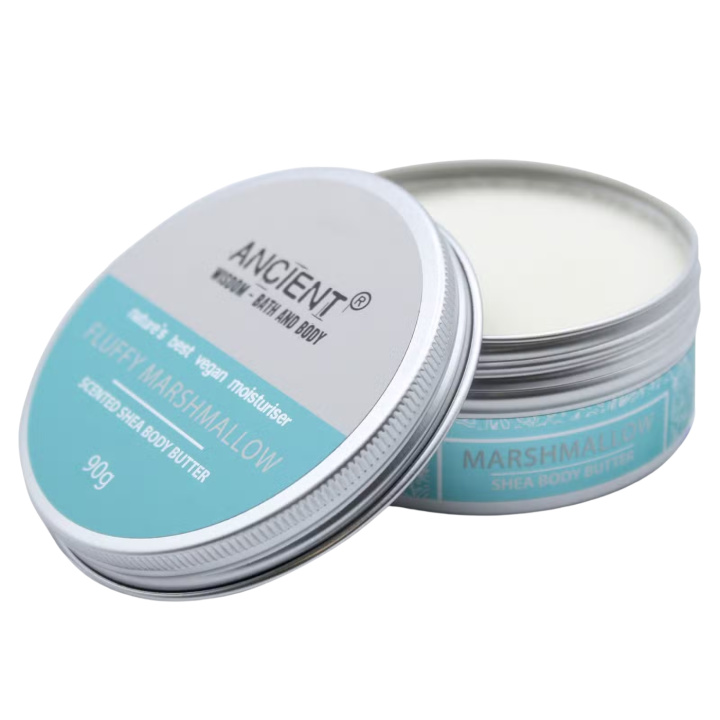 Body Butter Fluffy Marshmallow 90g i gruppen Hud & Krop / Krop / Body lotion & Olie hos Rawfoodshop Scandinavia AB (BBFO-06)