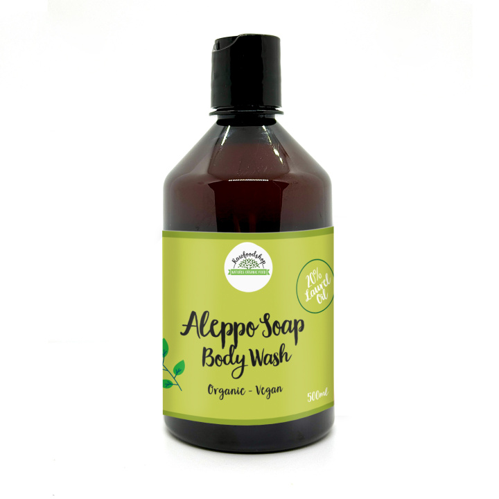 Aleppo Flydende sæbe Laurbærolie 20% ØKO 500ml i gruppen Hud & Krop / Krop / Showergel hos Rawfoodshop Scandinavia AB (BN0842)