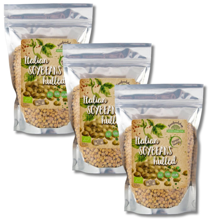 Sojabønner Afskallede ØKO 1kg x 3 pakker i gruppen Råvarer & Drikke / Spisekammer / Bælgfrugter / Bønner hos Rawfoodshop Scandinavia AB (BON51-SET3)