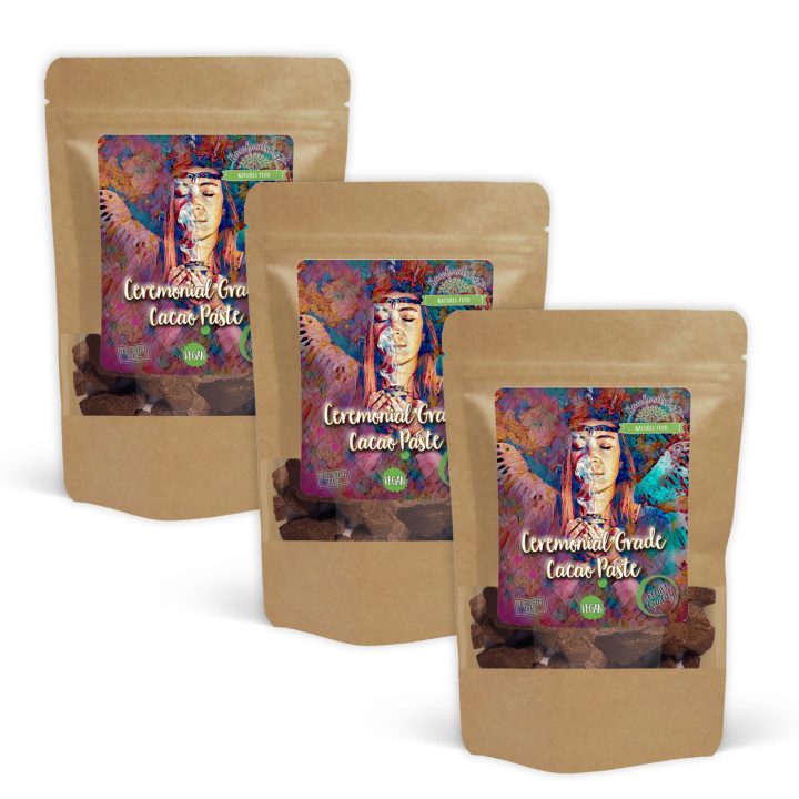 Ceremonial Grade Kakaomasse 200g x 3 pakker i gruppen Råvarer & Drikke / Bagning / Kakaoprodukter hos Rawfoodshop Scandinavia AB (CACAOLAB01200-SET3)