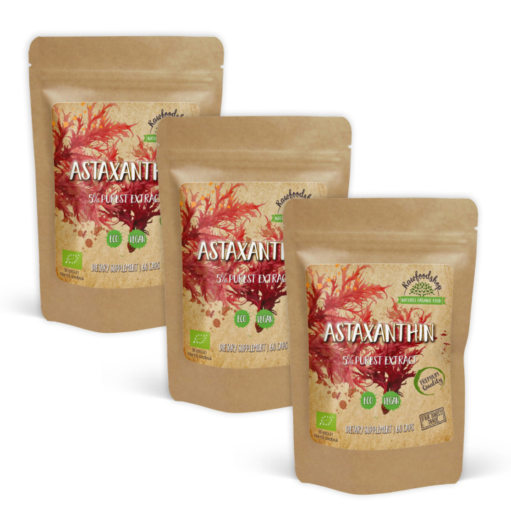 Astaxanthin Extract ØKO 8mg 60 kapsler x 3 pakker i gruppen Kosttilskud / Urter & Planter / Algetilskud hos Rawfoodshop Scandinavia AB (CAPAST60-SET3)