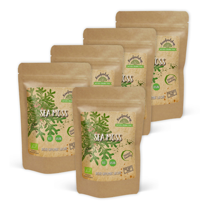 Sea Moss ØKO 500mg 60 kapsler x 5 pakker i gruppen OUTLET 20-80% hos Rawfoodshop Scandinavia AB (CAPSEA60-SET5)