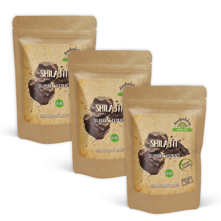 Shilajit Extract 500mg 60 kapsler x 3 pakker i gruppen Kosttilskud / Mineraler / Andre mineraler hos Rawfoodshop Scandinavia AB (CAPSHI60-SET3)