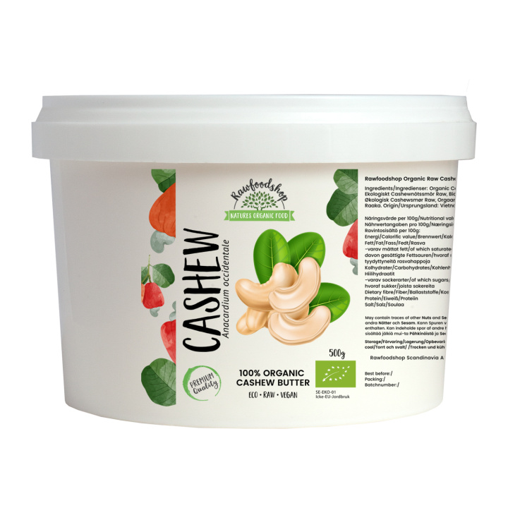 Cashewnøddesmør RAW ØKO 500g i gruppen Råvarer & Drikke / Nødder / Cashewnødder hos Rawfoodshop Scandinavia AB (CASHM1-500)