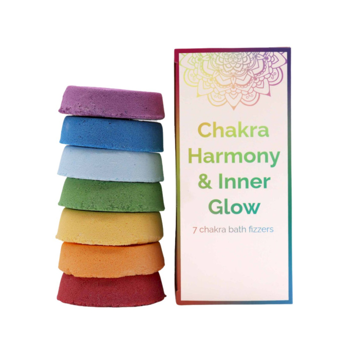 Badebomber Chakra Harmoni & Indre Glød 7 stk i gruppen Hud & Krop / Bad & Spa / Badebomber & Badebobler hos Rawfoodshop Scandinavia AB (CBF-01)