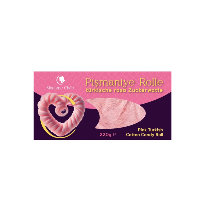 Pismaniye Candyfloss Rosa 220g i gruppen Råvarer & Drikke / Slik & Chokolade / Dubai-chokolade hos Rawfoodshop Scandinavia AB (CHERI08)
