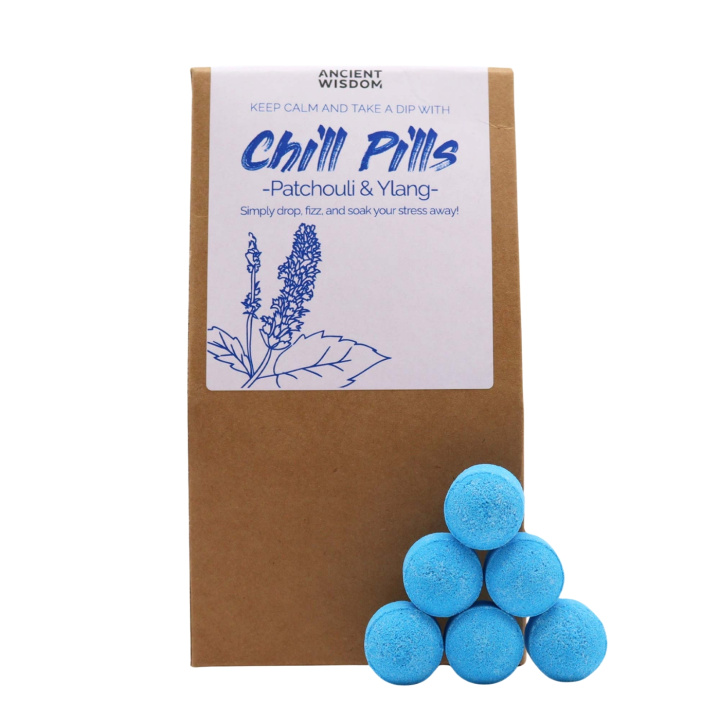 Chill Pills Badebomber Ylang & Patchouli 350g i gruppen Hud & Krop / Bad & Spa / Badebomber & Badebobler hos Rawfoodshop Scandinavia AB (CHILLP-09)