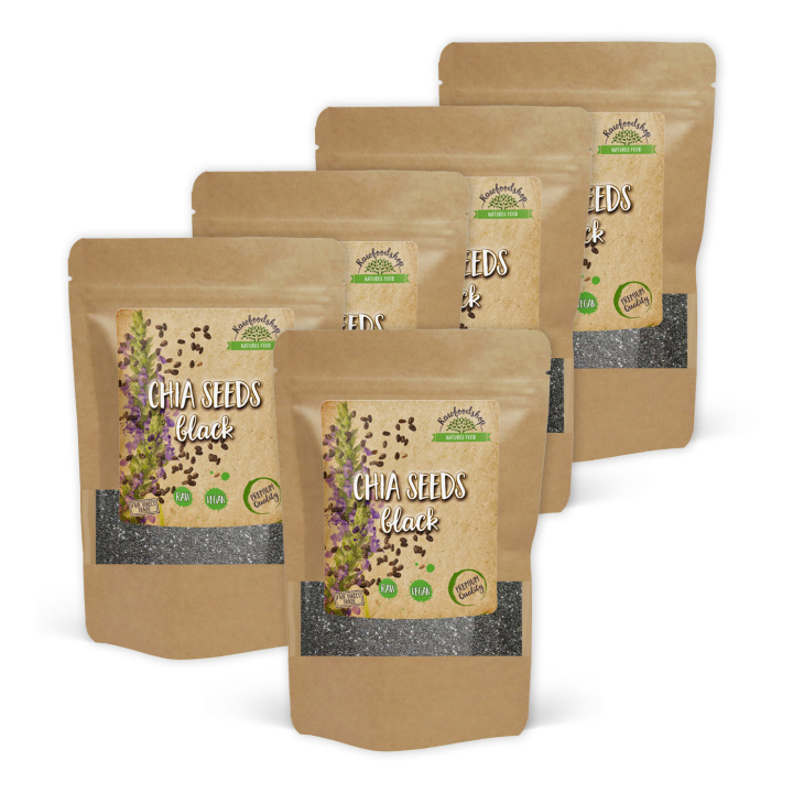 Chiafrø Sorte 1kg x 5 pakker i gruppen Råvarer & Drikke / Helsekost / Frø hos Rawfoodshop Scandinavia AB (CHISVA1-SET5)