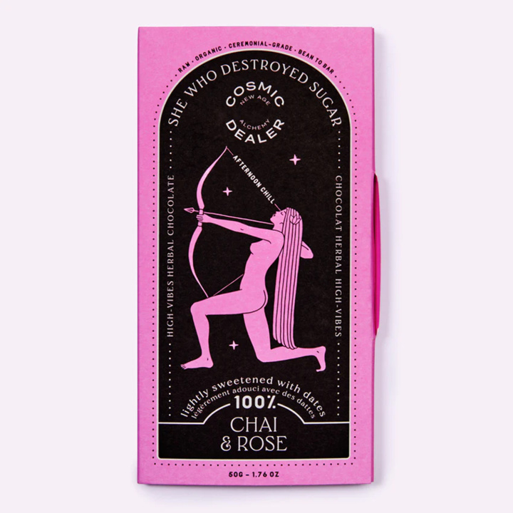 Chokolade Chai & Rose 100% ØKO 50g i gruppen Råvarer & Drikke / Slik & Chokolade / Chokolade og Bars hos Rawfoodshop Scandinavia AB (CHOCOCR100)