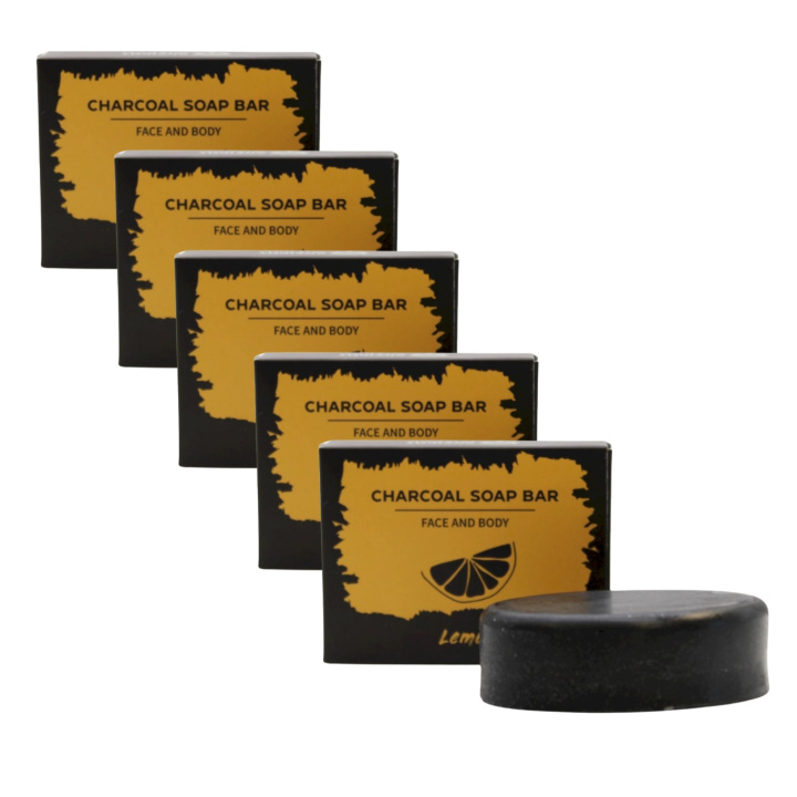 Citron Sæbe Aktivt Kul 85g x 5 stk i gruppen Hud & Krop / Ansigt / Rengøring hos Rawfoodshop Scandinavia AB (CHSBUL-01-SET5)