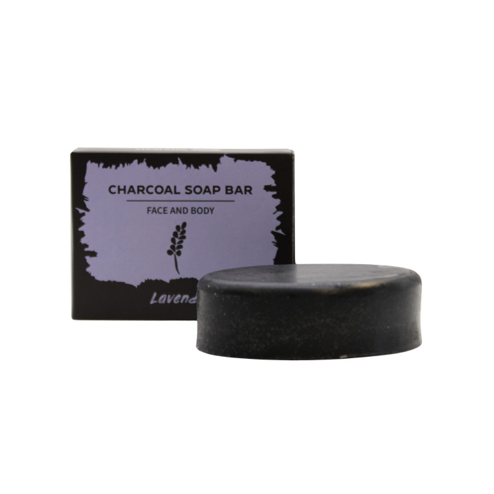 Lavendel Sæbe Aktivt Kul 85g i gruppen Hud & Krop / Ansigt / Rengøring hos Rawfoodshop Scandinavia AB (CHSBUL-03)