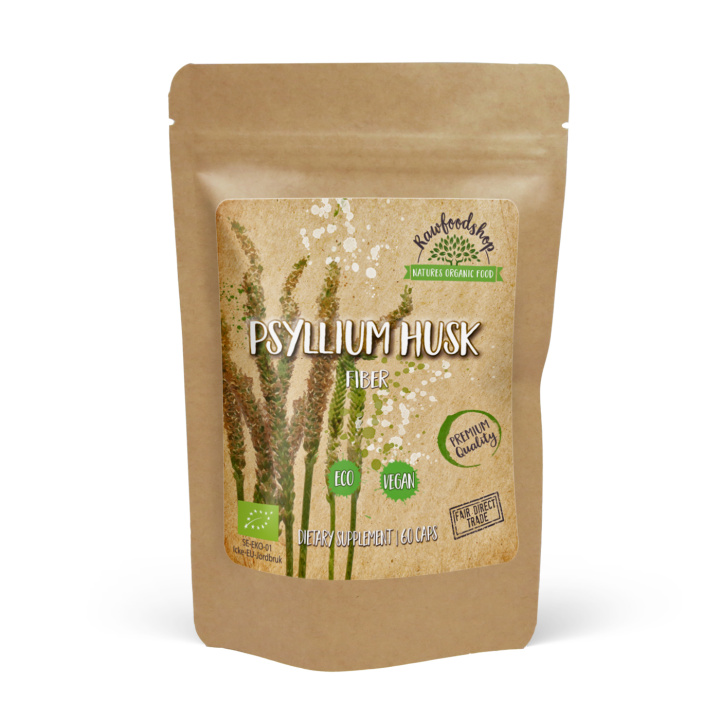 Psyllium ØKO 500 mg 60 kapsler i gruppen Kosttilskud / Urter & Planter / Urter hos Rawfoodshop Scandinavia AB (CUPSYL100CAP)