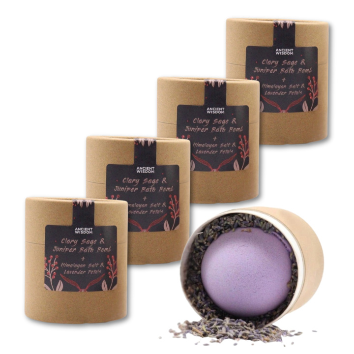 Badbombe Muskatelsalvie & Ene 170g x 5 stk i gruppen Hud & Krop / Bad & Spa / Badebomber & Badebobler hos Rawfoodshop Scandinavia AB (EBBSUL03-SET5)