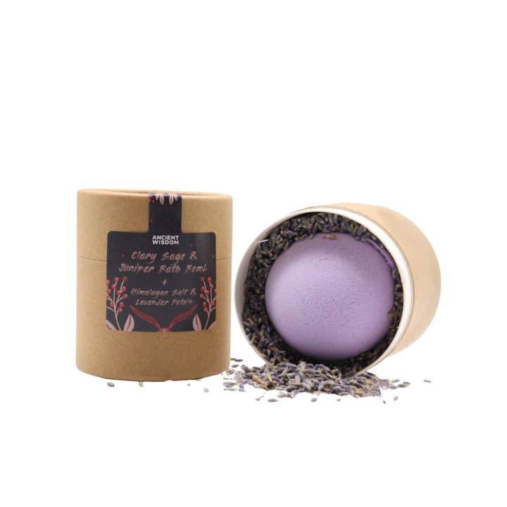 Badbombe Muskatelsalvie & Ene 170g i gruppen Hud & Krop / Bad & Spa / Badebomber & Badebobler hos Rawfoodshop Scandinavia AB (EBBSUL03)