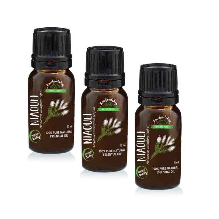 Niaouli Æterisk Olie 10ml x 3 flasker i gruppen Hud & Krop / Naturlig DIY / Æteriske olier hos Rawfoodshop Scandinavia AB (EOUL-44-SET3)