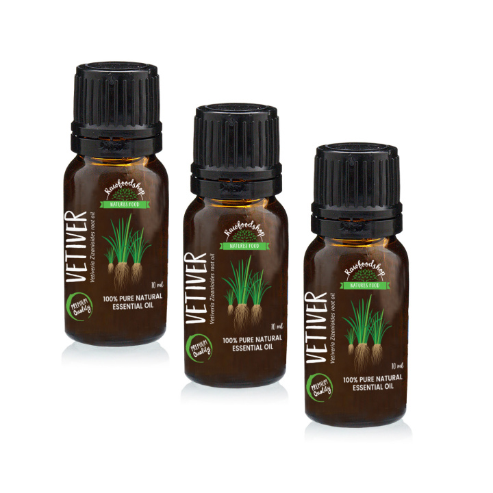 Vetiver Æterisk Olie 10ml x 3 flasker i gruppen Hud & Krop / Naturlig DIY / Æteriske olier hos Rawfoodshop Scandinavia AB (EOUL-54-SET3)