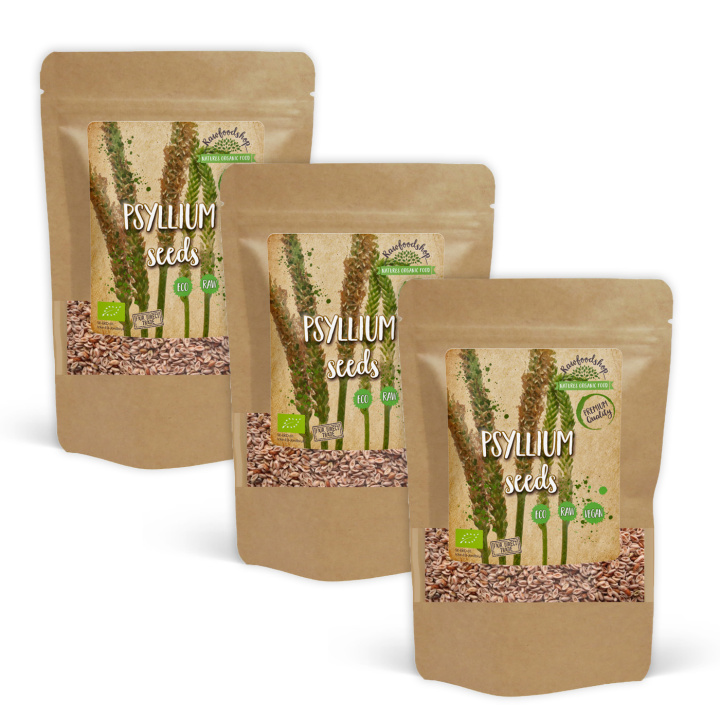 Psyllium Frø ØKO 300g x 3 pakker i gruppen Råvarer & Drikke / Helsekost / Frø hos Rawfoodshop Scandinavia AB (FRO11-SET3)