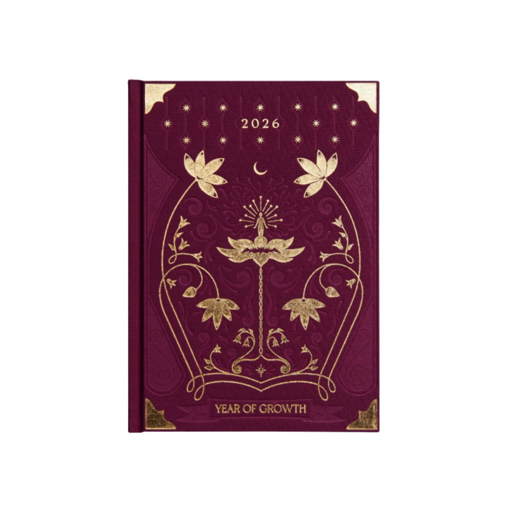Dagbog Year of Growth 2026 Vinrød i gruppen Hjem & Sjæl / Harmonisk livsstil / Bøger & journaler hos Rawfoodshop Scandinavia AB (GROWTHBUR25)