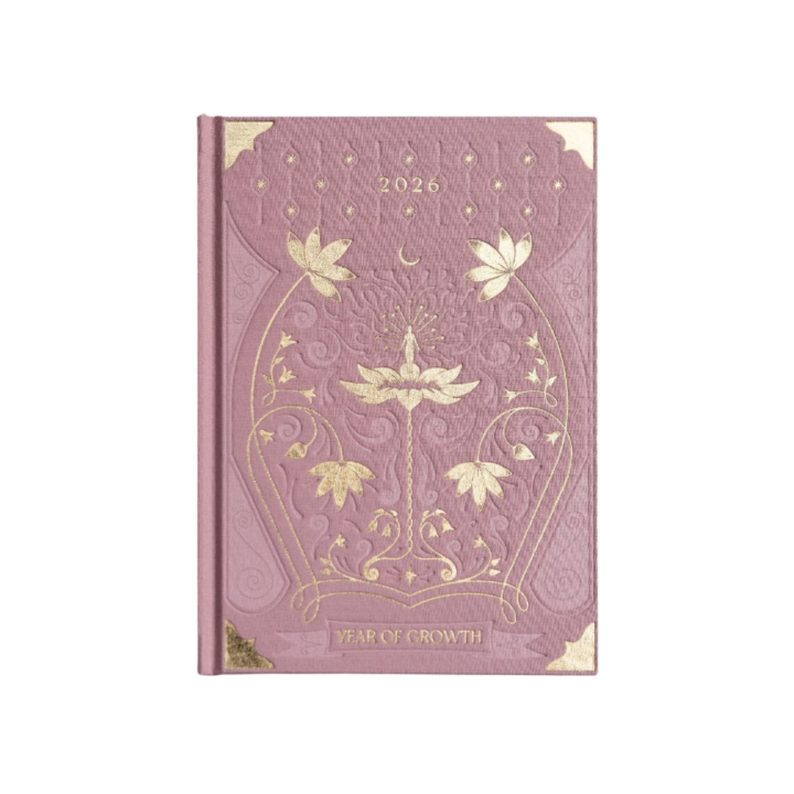 Dagbog Year of Growth 2026 Rosa i gruppen Hjem & Sjæl / Harmonisk livsstil / Bøger & journaler hos Rawfoodshop Scandinavia AB (GROWTHROS25)