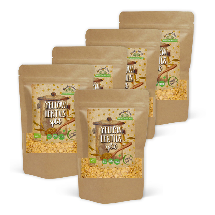 Linser Gule Delte ØKO 1kg x 5 pakker i gruppen Råvarer & Drikke / Spisekammer / Bælgfrugter hos Rawfoodshop Scandinavia AB (GULI11-SET5)