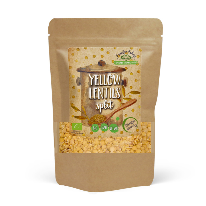 Linser Gule Delte ØKO 1kg i gruppen Råvarer & Drikke / Spisekammer / Bælgfrugter hos Rawfoodshop Scandinavia AB (GULI11)